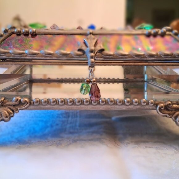 NWT OLD WORLD CRAFTSMANSHIP, NEW WORLD DESIGNS GLASS TREASURE BOX - Picture 8 of 8